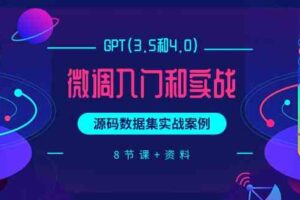 chatGPT(3.5和4.0)微调入门和实战，源码数据集实战案例（8节课+资料）-麦资源网