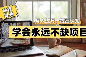 网赚真谛，学会就可以永远不缺项目，轻松月入过万，提高小白认知！-麦资源网