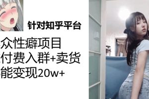 一个月入袋3w，知乎小众性癖项目，Lsp的钱才是最好赚的【揭秘】-麦资源网