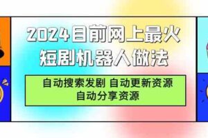 （9293期）2024目前网上最火短剧机器人做法，自动搜索发剧 自动更新资源 自动分享资源-麦资源网