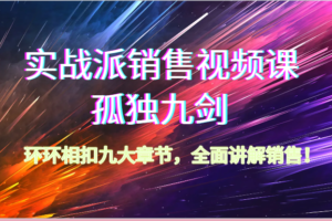 实战派销售视频课-孤独九剑，环环相扣九大章节，全面讲解销售（62节）-麦资源网