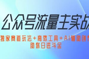 （12458期）公众号流量主实战：独家赛道玩法+高效工具+AI辅助创作，助你日进斗金-麦资源网