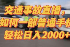2024最新玩法半无人交通事故直播，实战式教学，轻松日入2000＋，人人都可做【揭秘】-麦资源网