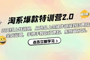 （7250期）淘系爆款特训营2.0【第六期】从选品上架到付费放大 全店运营 打爆款 做好店-麦资源网