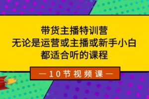 带货主播特训营：无论是运营或主播或新手小白，都适合听的课程-麦资源网