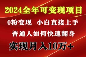 （9831期）2024 全年可变现项目，一天的收益至少2000+，上手非常快，无门槛-麦资源网