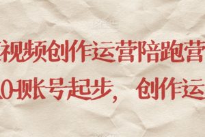 短视频创作运营陪跑营，​从0~1账号起步，创作运营-麦资源网
