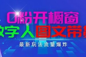 抖音最新项目，0粉开橱窗，数字人图文带货，流量爆炸，简单操作，日入1K+【揭秘】-麦资源网
