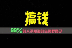 99%的人不知道的生财野路子，只掌握在少数人手里！-麦资源网