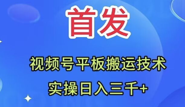 图片[1]-（7843期）全网首发：视频号平板搬运技术，实操日入三千＋