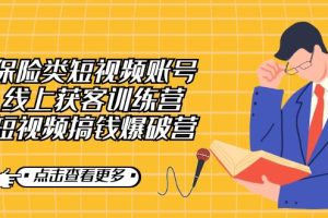 （7216期）保险类短视频账号线上获客训练营，短视频搞钱爆破营-麦资源网