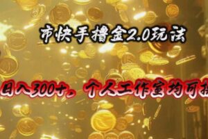 （10524期）快手掘金2.0玩法，日入300+，个人工作室均可操作-麦资源网