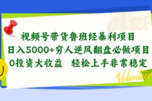 （10647期）视频号带货鲁班经暴利项目，日入5000+，穷人逆风翻盘必做项目，0投资…-麦资源网