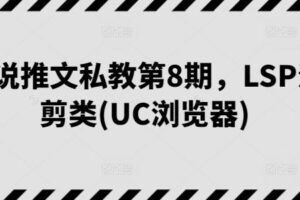 小说推文私教第8期，LSP混剪类(UC浏览器)-麦资源网