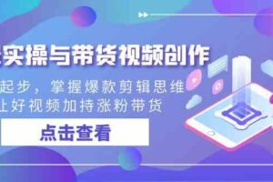 (8893期)剪辑实操与带货视频创作,从0起步,掌握爆款剪辑思维,让好视频加持涨粉…-麦资源网