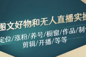 （11840期）图文好物和无人直播实操：定位/涨粉/养号/橱窗/作品/制作/剪辑/开播/等等-麦资源网