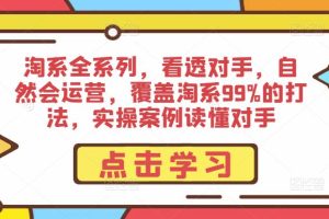 淘系全系列，看透对手，自然会运营，覆盖淘系99%的打法，实操案例读懂对手-麦资源网