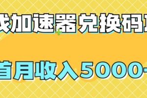 【全网首发】游戏加速器兑换码项目，首月收入5000+【揭秘】-麦资源网