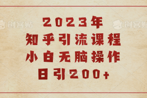 (6640期)2023知乎引流课程，小白无脑操作日引200+-麦资源网
