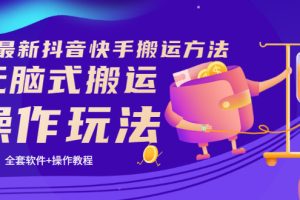 （3262期）《7月最新抖音快手搬运方法》无脑式搬运操作玩法，全套教程+操作软件-麦资源网