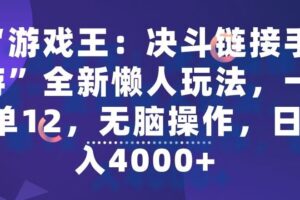 “游戏王：决斗链接手游”全新懒人玩法，一单12，无脑操作，日入4000+【揭秘】-麦资源网