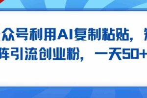 公众号利用AI工具复制粘贴矩阵引流创业粉，一天50+-麦资源网