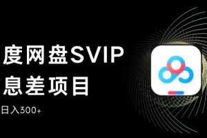 百度网盘SVIP信息差项目，0投入小白极速上手，手机稳定日入300+【揭秘】-麦资源网