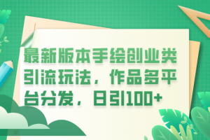 （6324期）最新版本手绘创业类引流玩法，作品多平台分发，日引100+创业粉-麦资源网