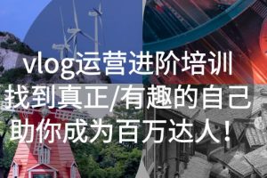 （5461期）vlog运营进阶培训：找到真正/有趣的自己，助你成为百万达人！-麦资源网