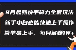 9月最新快手磁力玩法，新手小白也能操作，简单易上手，每月多赚1W+【揭秘】-麦资源网