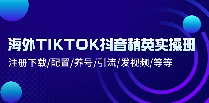 图片[1]-（10998期）海外TIKTOK抖音精英实操班：注册下载/配置/养号/引流/发视频/等等