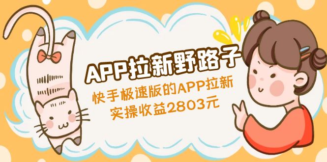图片[1]-（4946期）APP拉新野路子：快手极速版的APP拉新赚，实操收益2803元