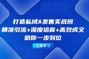 （12642期）打造私域&发售实操班：精准引流+深度培育+高效成交，助你一步到位-麦资源网