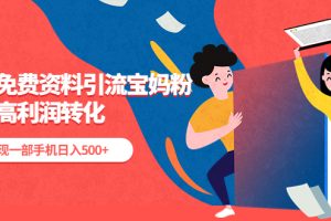 （5375期）利用免费资料引流宝妈粉，私域高利润转化，实现一部手机日入500+-麦资源网