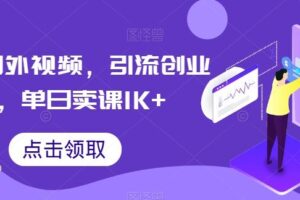 搬运国外视频，引流创业粉，单日卖课1K+【揭秘】-麦资源网