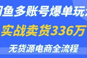 闲鱼多账号爆单玩法，无货源电商全流程，超简单的0门槛变现项目【揭秘】-麦资源网