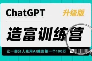 （5613期）AI造富训练营 让一部分人先用AI赚到第一个100万 让你快人一步抓住行业红利-麦资源网