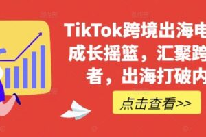 TikTok跨境出海电商人成长摇篮，汇聚跨境强者，出海打破内卷-麦资源网