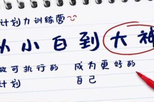 计划力训练营-从小白到大神：做可执行的计划，成为更好的自己-麦资源网