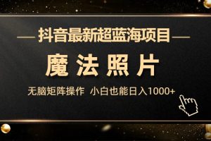 （6951期）抖音最新超蓝海项目，魔法照片，无脑矩阵操作，小白也能日入1000+-麦资源网