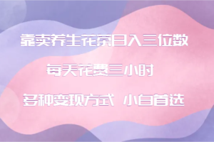 靠卖养生花茶日入三位数，每天花费三小时 多种变现方式 小白首选-麦资源网