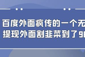 （6878期）百度外面疯传的一个无限提现外面割韭菜到了980-麦资源网