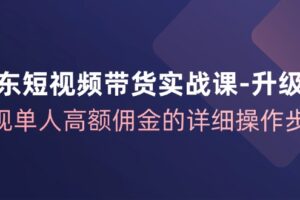 （12167期）京东-短视频带货实战课-升级版，实现单人高额佣金的详细操作步骤-麦资源网