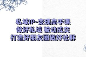 （11209期）私域IP-变现高手课：做好私域 被动成交，打造好朋友圈做好社群（18节）-麦资源网
