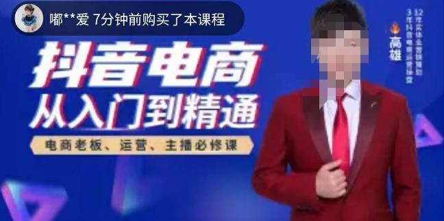 高雄哥·抖音电商从入门到精通，​从账号、流量、人货场、主播、店铺五个方面*解析抖音电商*逻辑