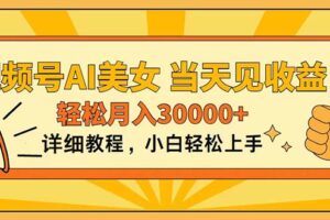 （11052期）视频号AI美女，上手简单，当天见收益，轻松月入30000+-麦资源网