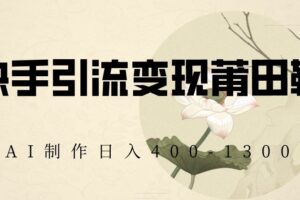 快手引流变现莆田鞋，AI制作日入400+【揭秘】-麦资源网