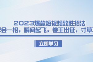（6738期）2023爆款短视频致胜招法，学会一招，瞬间起飞，卷王出征，寸草不生-麦资源网