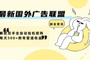 （12368期）最新国外广告联盟解放双手全自动挂机矩阵每天500+附有管道收益-麦资源网