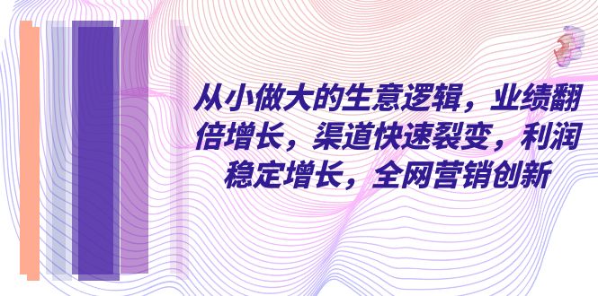 图片[1]-（8044期）从小 做大的生意逻辑，业绩翻倍增长，渠道快速裂变，利润稳定增长，全网…